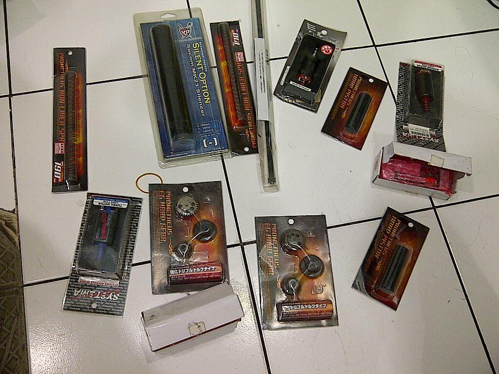 Air Soft Parts : Prometheus Per, Piston, Gear, Systema Motor, Koba Barrel, Battery
