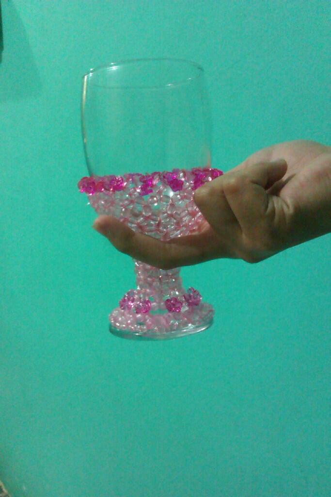 Gelas Pajangan Pemanis Rumah Bisa untuk Suvenir-Handmade, Desain Pilih Sendiri