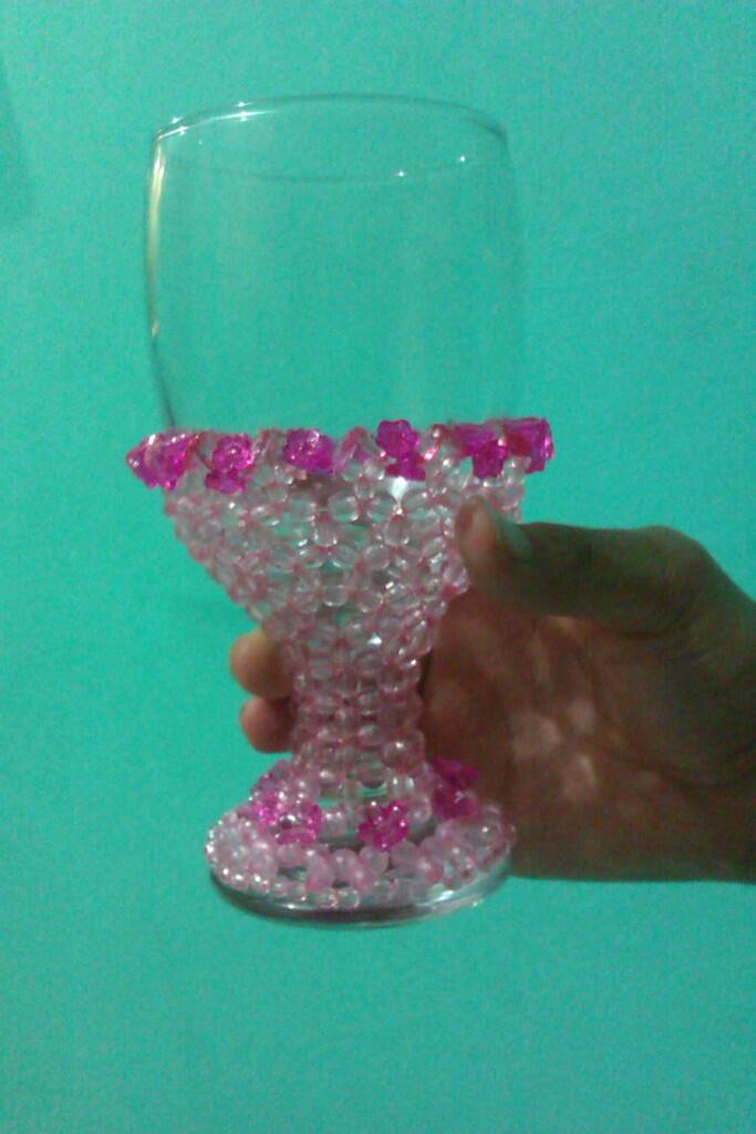 Gelas Pajangan Pemanis Rumah Bisa untuk Suvenir-Handmade, Desain Pilih Sendiri