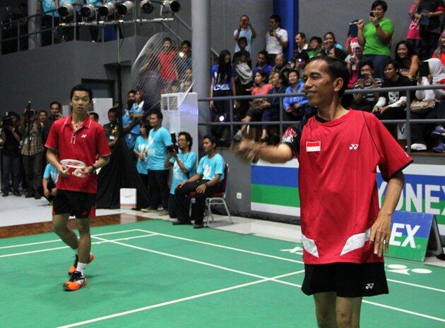 Jokowi di Pembukaan Taufik Hidayat Arena
