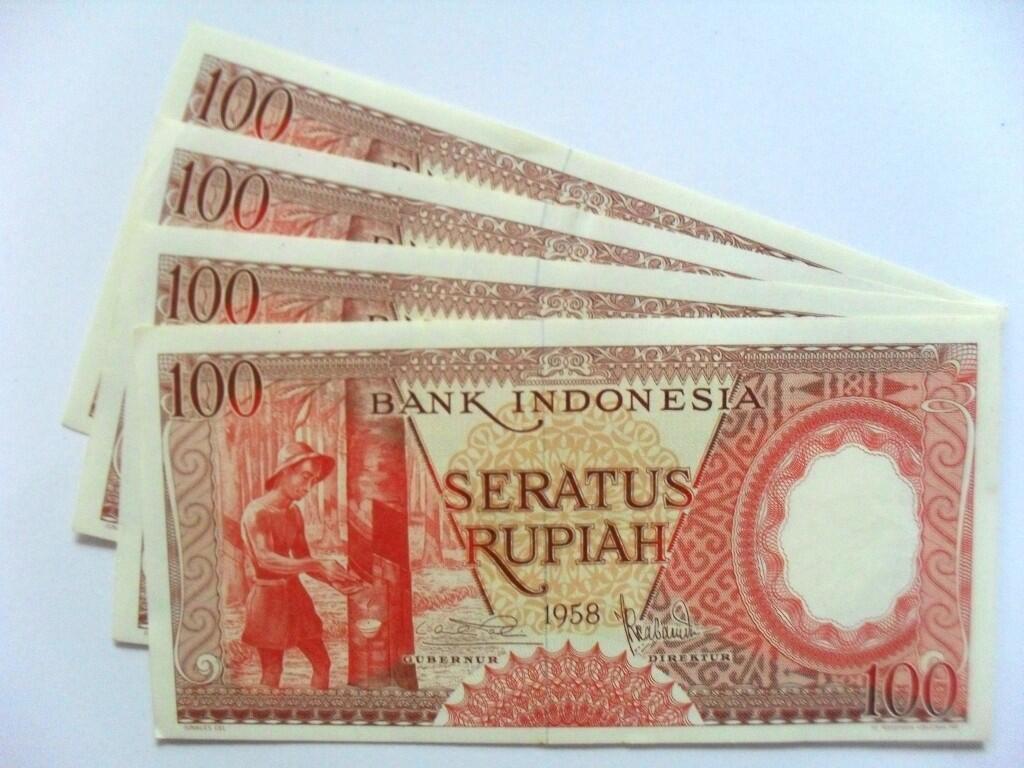 uang kuno 100 rupiah tahun 1958