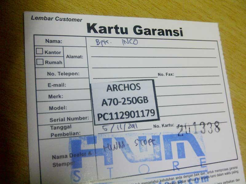 ARCHOS 70 Internet Tablet 250Gb