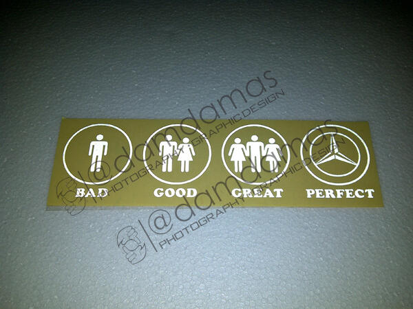 Stiker (decal) Mercedes, BMW, Toyota Crown, dll