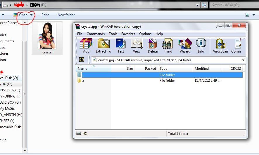 [share]menyimpan folder di dalam foto melalui cmd