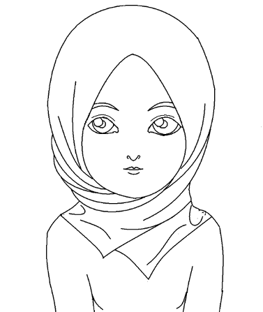 anime muslim girl coloring pages - photo #18