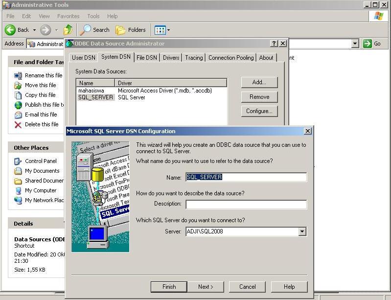 ASK - Setting koneksi ODBC aplikasi Java dari computer Client ke Server