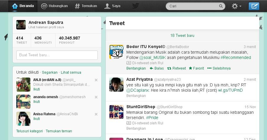 akun twiter yg plg bnyk followers 