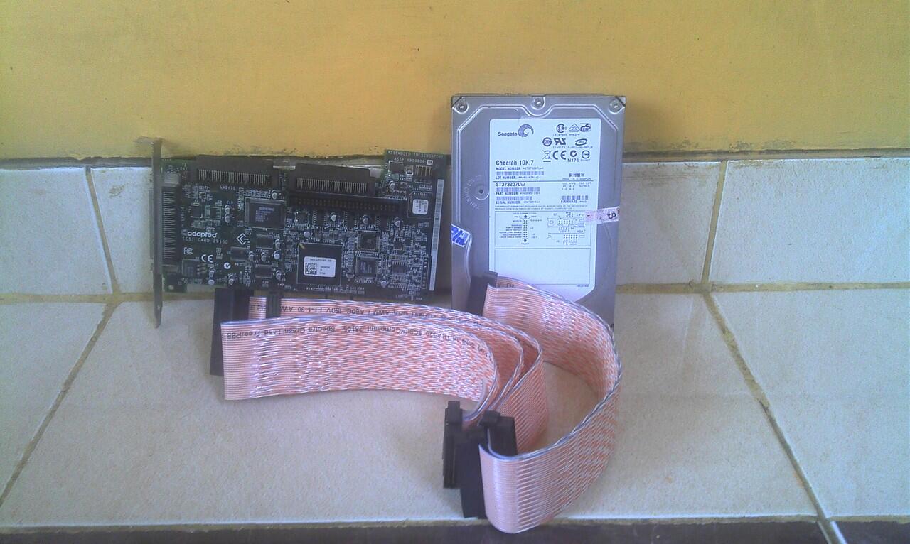 hardisk scasi 15000 rpm & kabel dan pci adapter