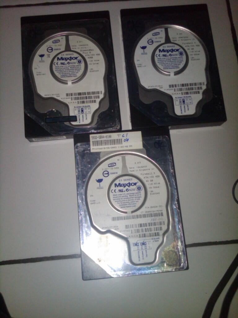 JUAL HARDISK 40, 30, 20, GB IDE