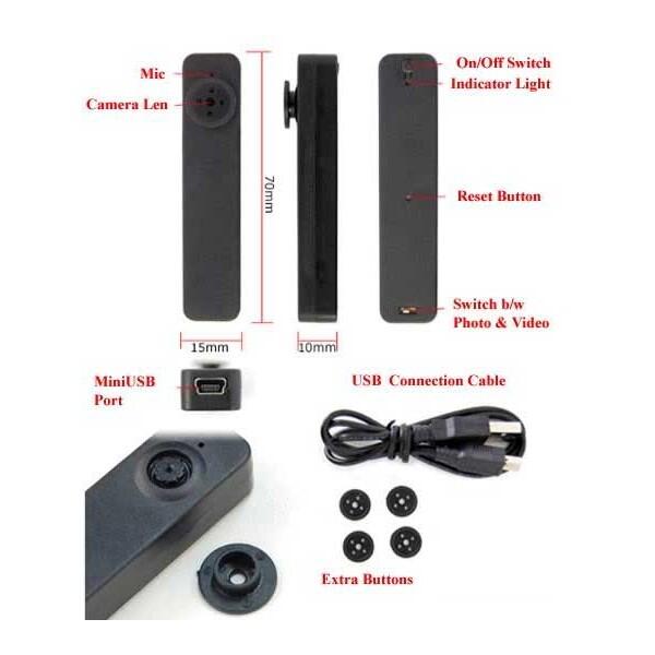 4 Gb Spy Cam Kancing Baju