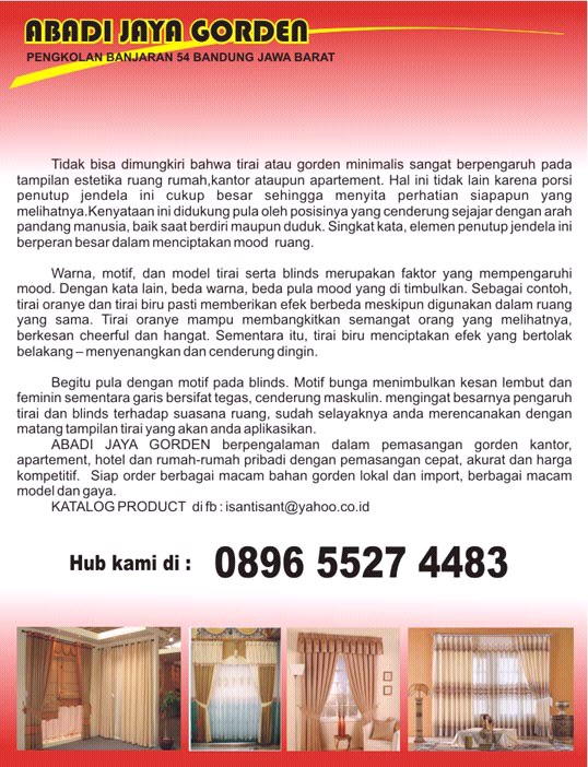 gorden all type lokal n impor bandung