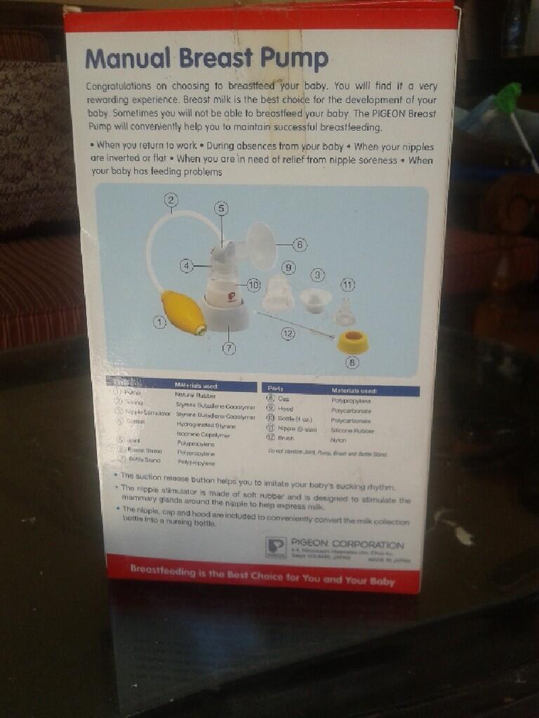 Breast pump manual PIGEON