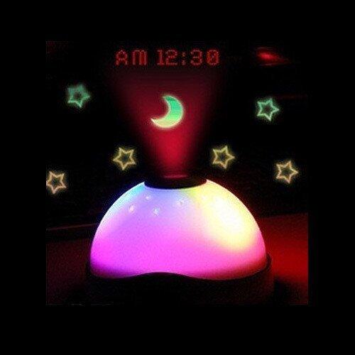 JAM ALARM PROYEKTOR PROYEKSI WAKTU + BULAN BINTANG - STARRY PROJECTION CLOCK