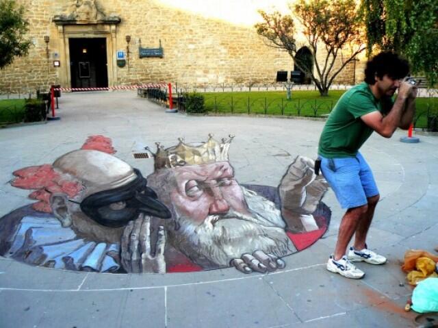 Keren! Seni Lukis Ilusi Optik di Jalanan Spanyol