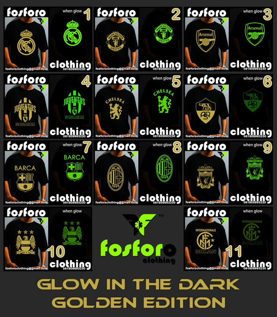 kaos glow in the dark klub bola » GOLDEN EDITION