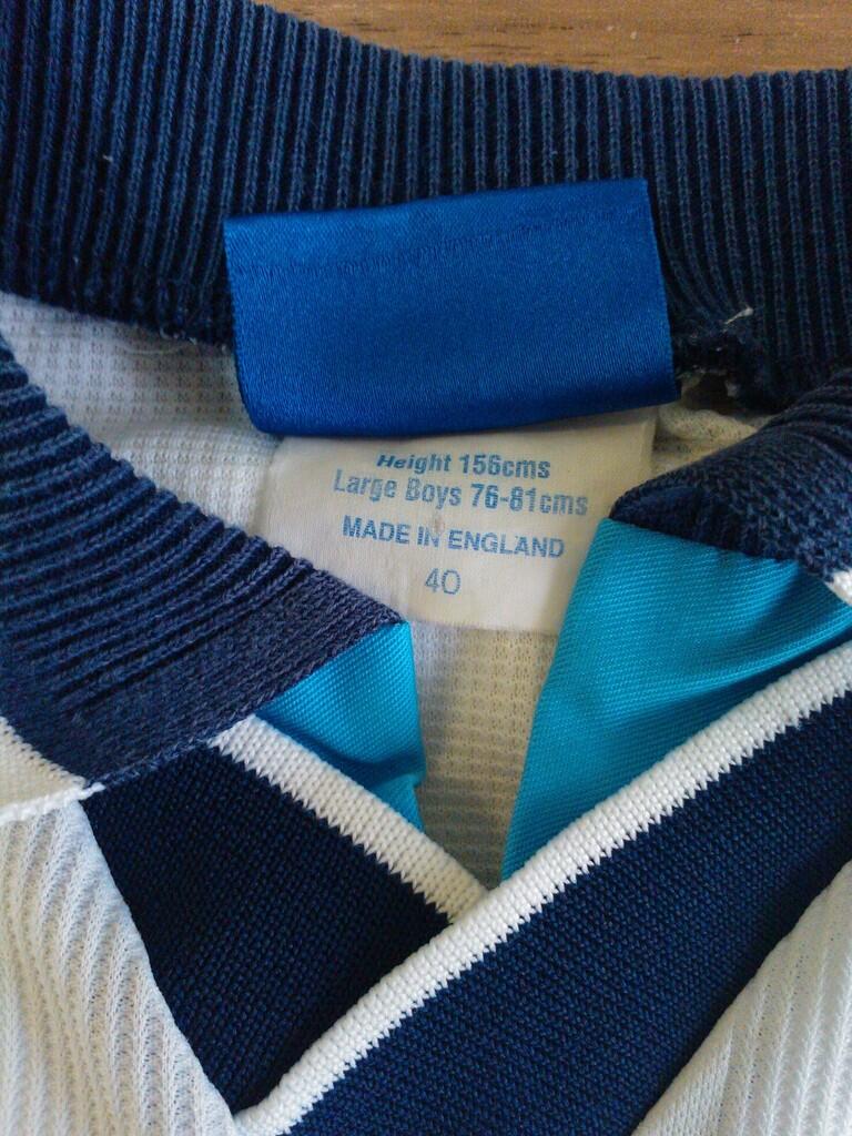 Jersey England 1996 for kids, Made in England