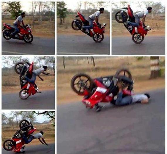 Agan tau apa yang terjadi Motor + Alay = Mau gaya, makah konyol (VOI)