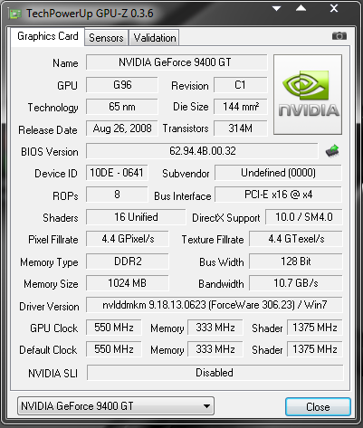VGA NVIDIA 9400GT normal Jaya