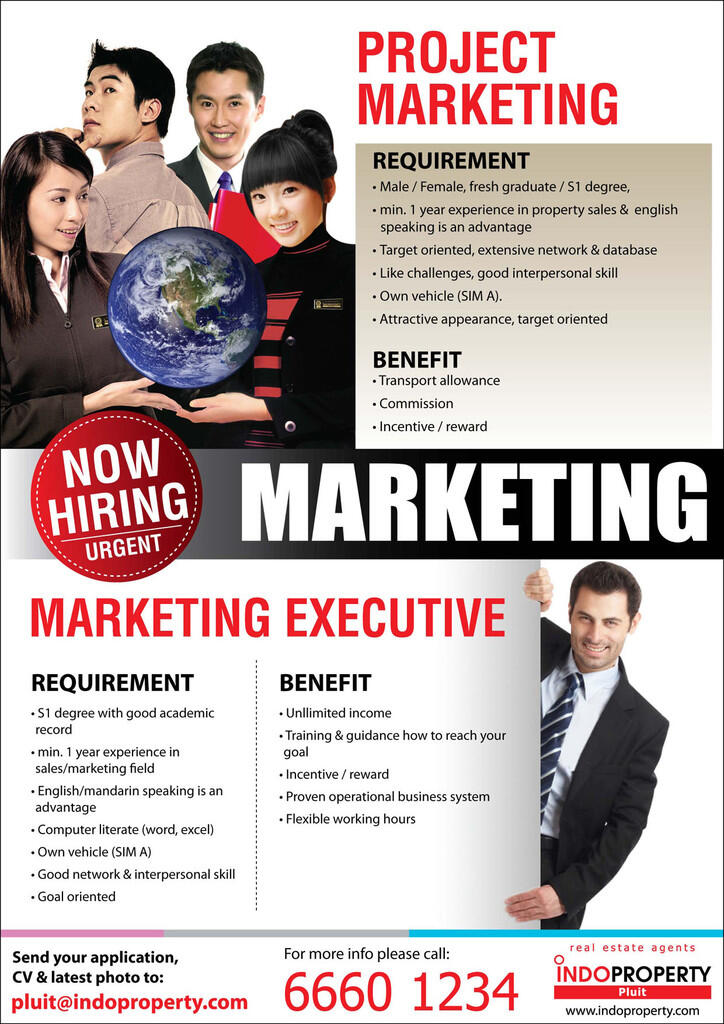 Lowongan Marketing Executive dan Project Marketing 