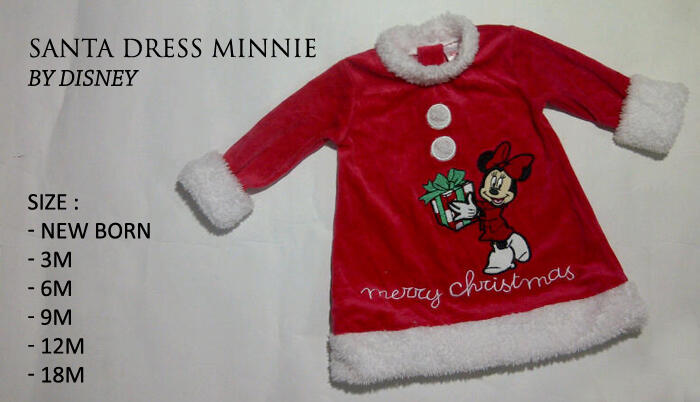 Santa Dress Minnie Mouse, cocok buat Natalan, mau ? Ready lohh