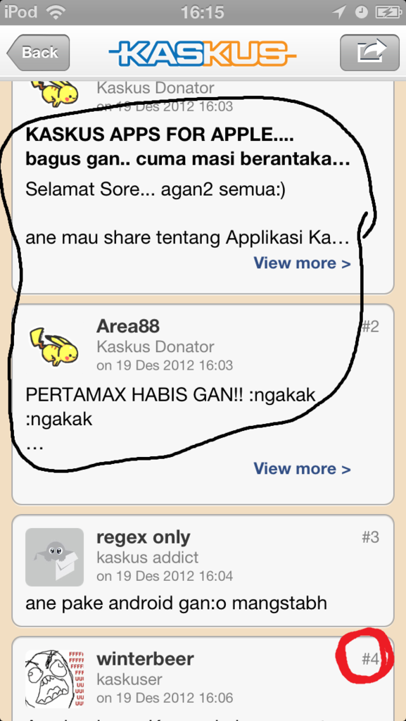 KASKUS APPS FOR APPLE.... bagus gan.. cuma masi berantakan :(