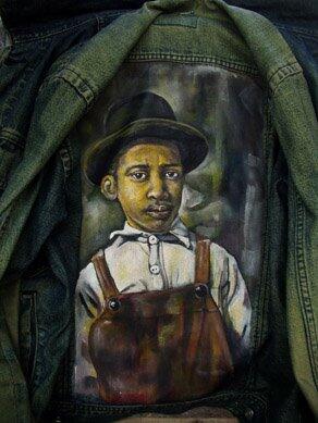 Terima lukis jaket jeans