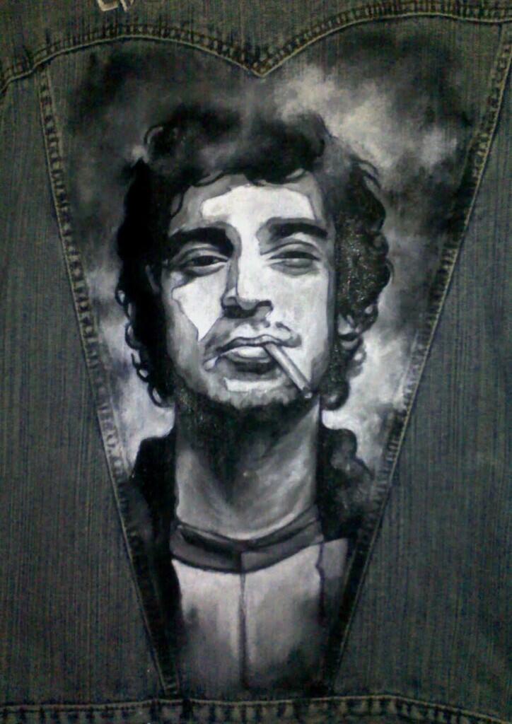 Terima lukis jaket jeans
