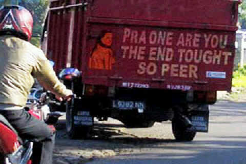 50 SLOGAN LUCU DI BELAKANG MOBIL TRUCK