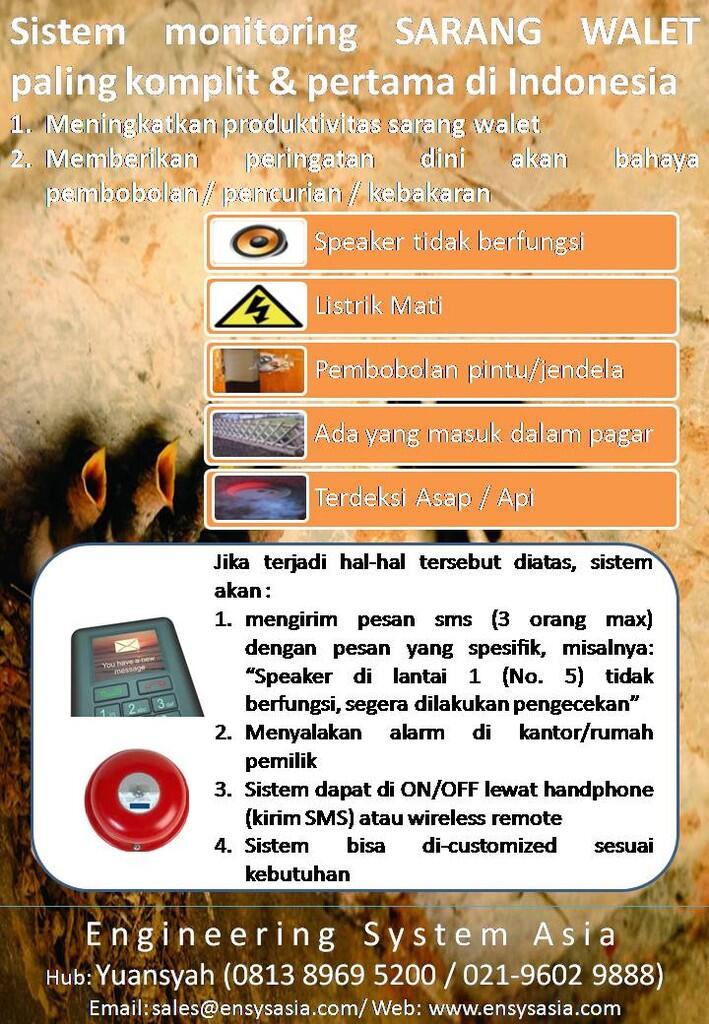 Ensys Jual Monitoring System Rumah Walet