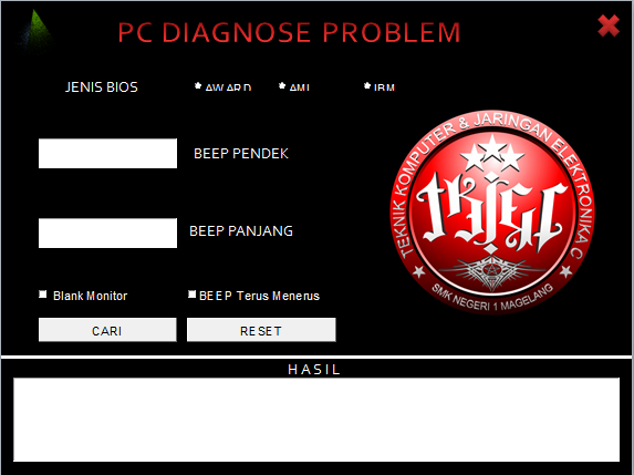 oftware buta ngedeteksi kerusakan pc gan... bisa ngerti cuma dari kode beep