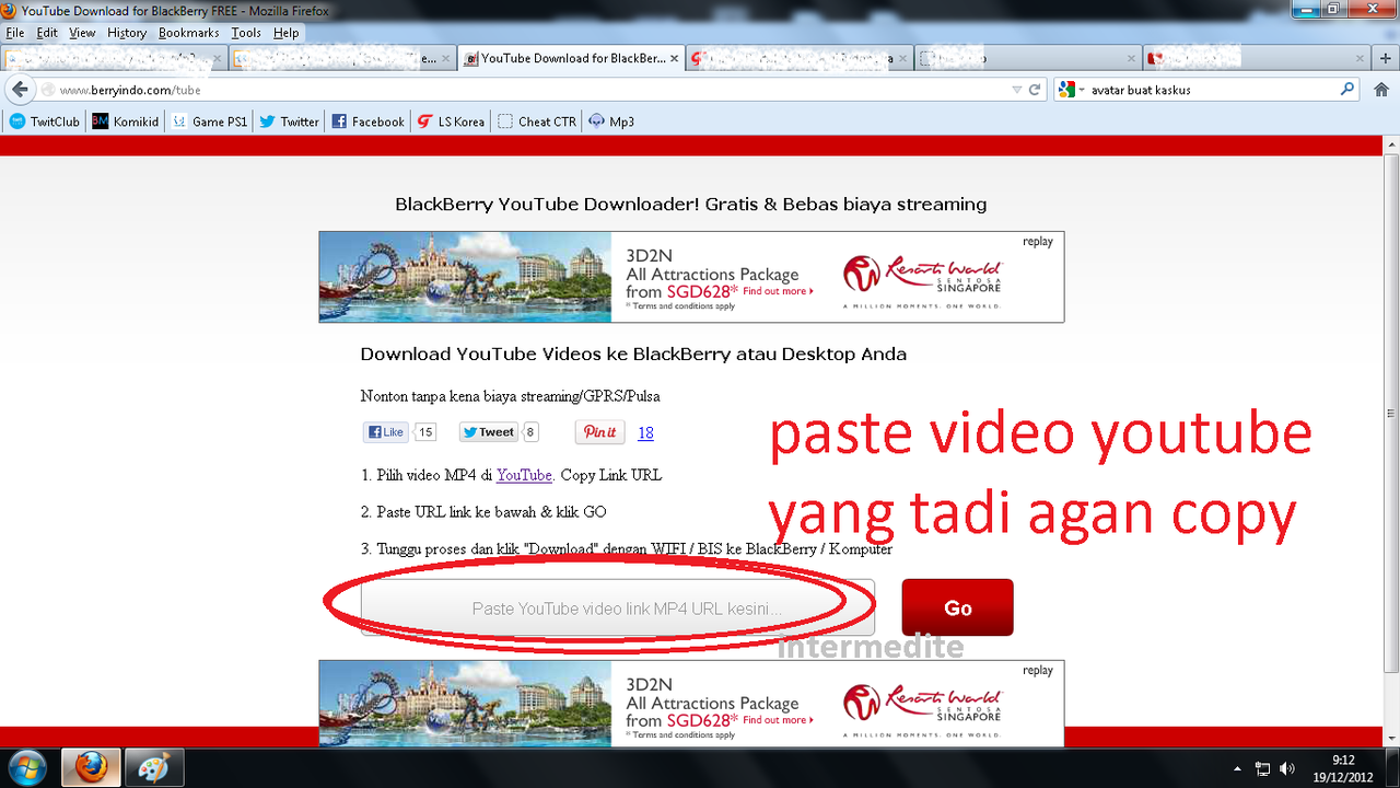 &#91;Tutorial&#93; Download Video Youtube ke BlackBerry/PC