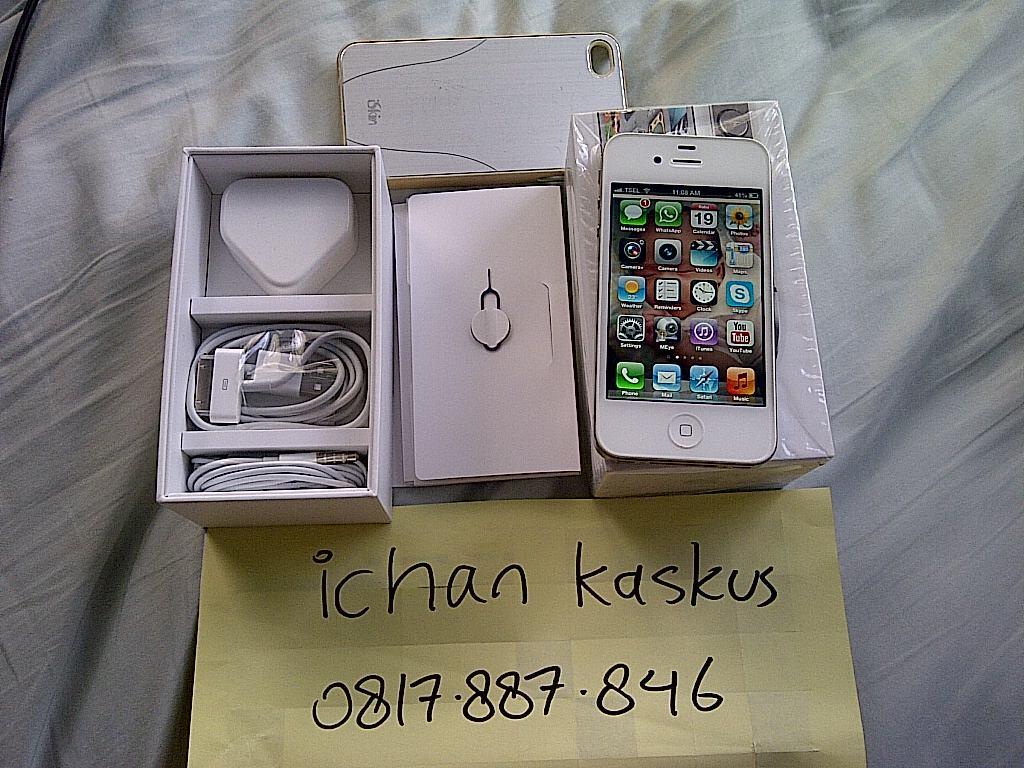 ++ 2nd iPhone 4s WHITE 16GB FU 100% MULUS + bonus iSkin aura ++