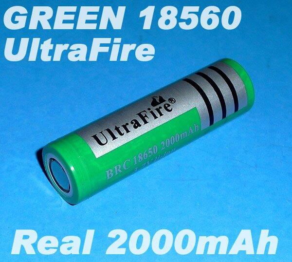 go.GREEN FlatTop UltraFire 18650 Real Capacity 2000mAh Li-ion Battery 3.7V