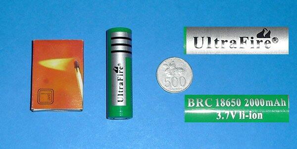 go.GREEN FlatTop UltraFire 18650 Real Capacity 2000mAh Li-ion Battery 3.7V