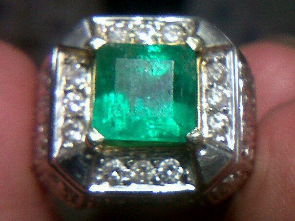 Jambrud colombia 1,98ct emas berlian