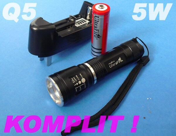 Senter CREE ZOOM Q5 UltraFire(General) X7084 3Mode Paket Komplit