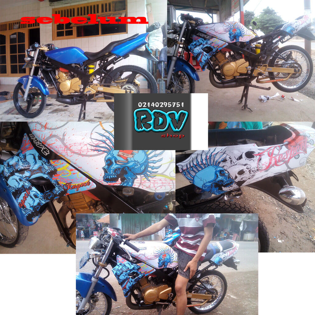 Terjual DECAL  CUSTOM UNTUK  SEMUA MOTOR  DESAIN SUKA SUKA 