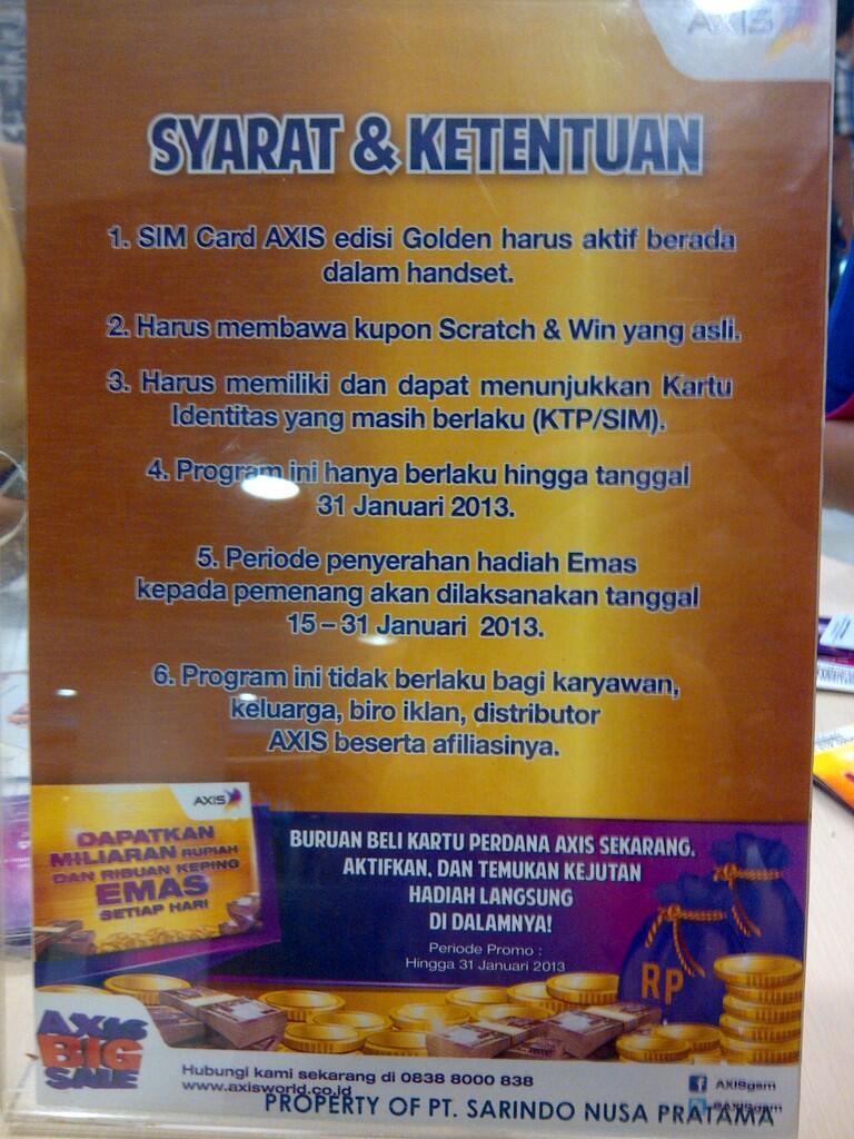 Axis GSM Penipu