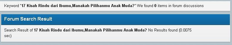 17 Kisah Rindu dari Ibumu,Manakah Pilihanmu Anak Muda?