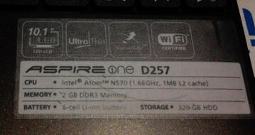 ACER ASPIRE ONE D257