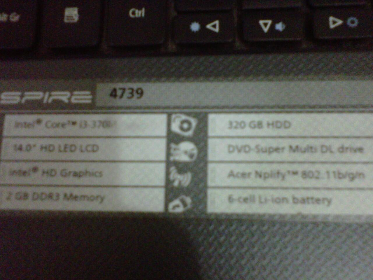 Acer Aspire 4739-372G32Mikk I3 MEMUSAKAN