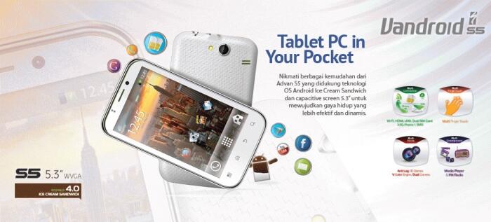 Tablet PC ADVANS5 (CALL+SMS) setara Samsung galaxy note