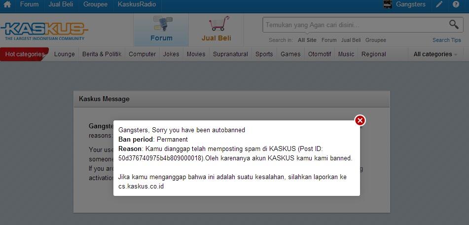 prime id di Banned permanen