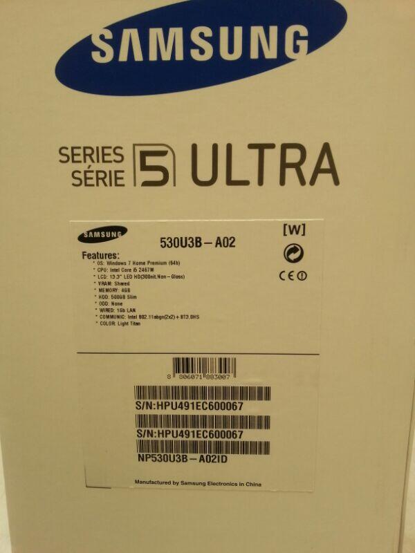 Brand New Samsung Ultrabok 5 Series 530U-A02