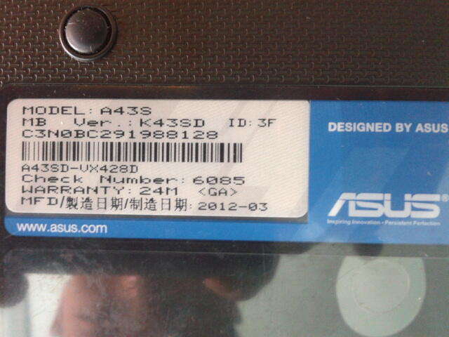 Laptop GAMING ASUS A43SD corei3| N-Vidia 2GB| Ram 4GB| Garansi MARET 2014