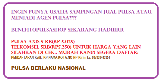 agen pulsa untuk yang mau menjual langsung atau jadi agen silahkan masuk