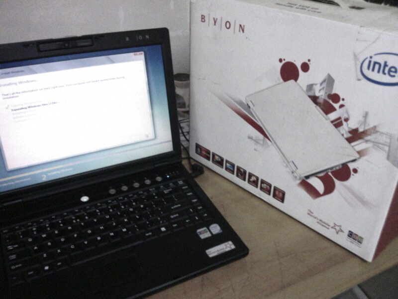 laptop byon m31w intel core2duo murah di bandung, bukan asus,acer,toshiba,dell