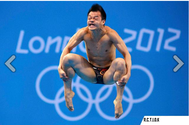 Ekspresi wajah atlet loncat indah Olimpiade 2012