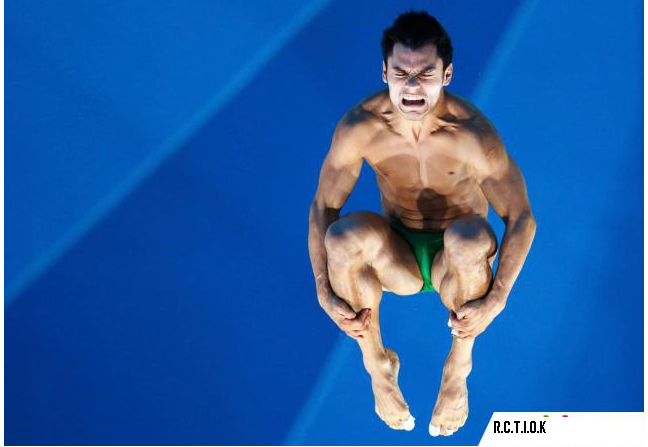 Ekspresi wajah atlet loncat indah Olimpiade 2012