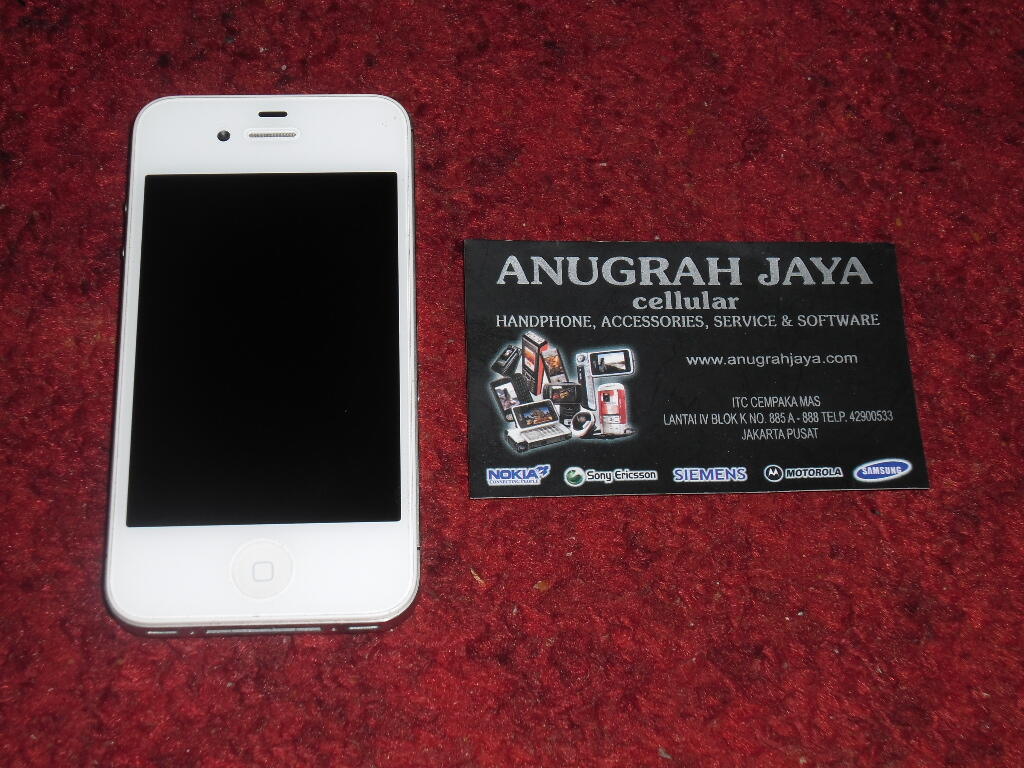 iPhone 4S 16GB FU White Second Mulus 99%, Lengkap Ori & Garansi Resmi MTS Telkomsel